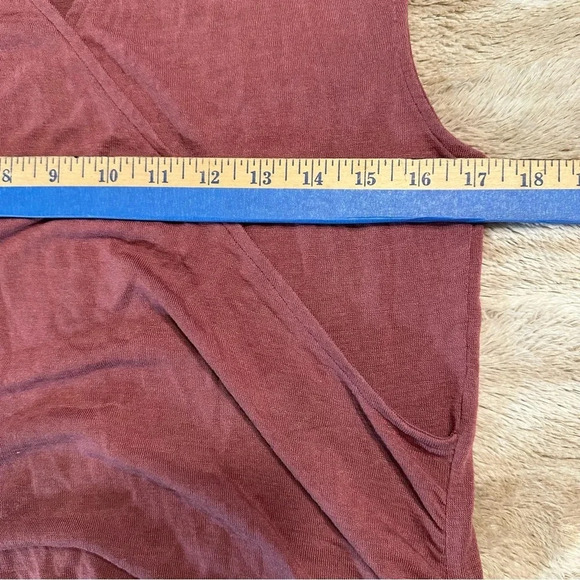 ATHLETA WOMEN'S TAWNY ROSE SLEEVELESS BREEZY WRAP TOP TANK Sz SP - Picture 7 of 10